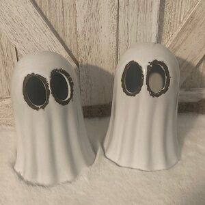 Two LED Light Up Ceramic Ghosts